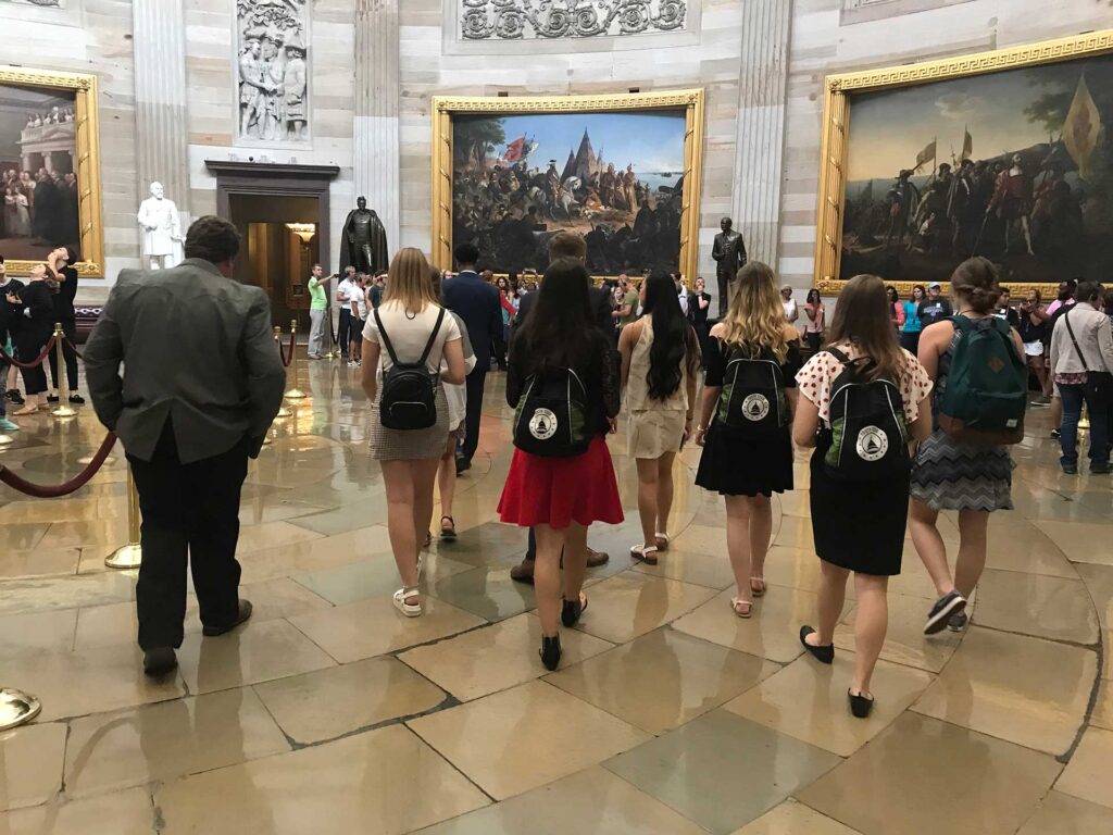 Students at the capitol in Washington D.C.